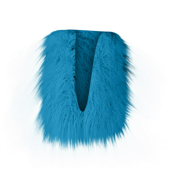 UAMVSH Women Fuzzy Fleece Vests Cropped Sleeveless Jackets Winter Warm Plush Coats Outwear Comfy Soft Waistcoat Ladies Fashion(Medium,Light Blue 1)