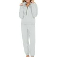 thumbnail image 1 of UAMVSH Women Half Zip up Sweatsuits Outfits Loose Fits Long Sleeve Sweatshirts and Jogger Sweatpants 2 Piece Tracksuit Sets with Pockets(X-SmallWhite 2), 1 of 5