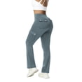 thumbnail image 1 of UAMVSH Women High Waist Drawstring Straight Leg Cargo Pants Butt Lift Yoga Workout Leggings with Pockets Comfy Stretchy Active Trousers(Large,Navy), 1 of 6