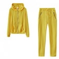 thumbnail image 1 of UAMVSH Women Hoodie Sweatsuit Outfits Full Zipper Long Sleeve Hooded Jackets and Drawstring Sweatpants Sets with Pockets Soft Tracksuits(X-LargeYellow), 1 of 5