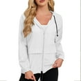 thumbnail image 1 of UAMVSH Women Lightweight Long Sleeve Hooded Jackets Outdoor Hiking Workout Zipper Outerwear with Pockets Fall Hoodie Outfits(XX-Large,White), 1 of 7