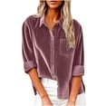 thumbnail image 1 of UAMVSH Women Long Sleeve Shirts Corduroy Collared Dressy Blouses with Pockets Fall Winter Warm Button down Casual Business Work Tops(3X-Large,Pink), 1 of 6