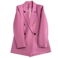 thumbnail image 1 of UAMVSH Women Oversized Blazer Jackets Classic Button down Casual Outerwear Fashion Long Sleeve Suit Notch Collar Dressy Tops(Small,Purple), 1 of 6