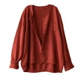 thumbnail image 1 of UAMVSH Women Oversized Loose Fit Long Sleeve Sweaters Fashion Button down Casual Sweaters Cardigan Knitted Fall Tops with Pockets(X-Large,Red), 1 of 6