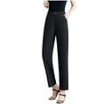 thumbnail image 1 of UAMVSH Women Plus Size Pants Soft Lightweight Business Lounge Pants with Pockets Casual Tapered High Waist Stretch Office Work Pants(4X-Large,Black), 1 of 5