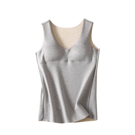 UAMVSH Women Sleeveless Thermal Tank Top for Cold Weather Underwear Top Warm Camisole Base Layer Vest with Removable Chest