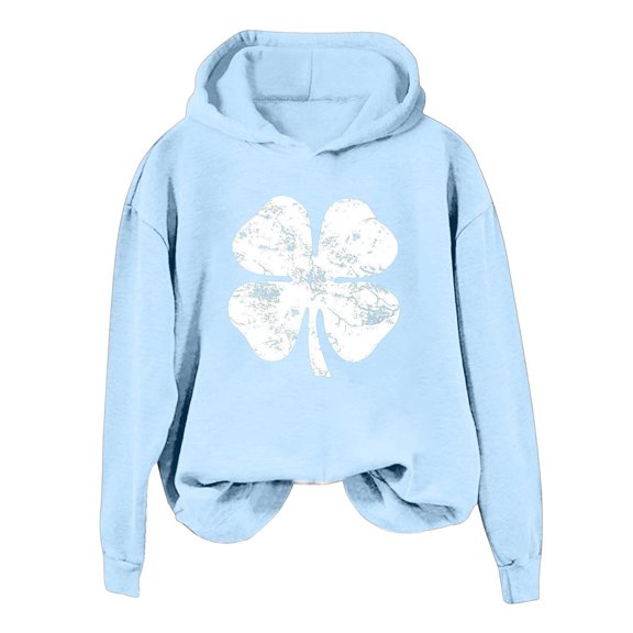 UAMVSH Women St. Patrick's Day Hoodies Long Sleeve Printed Graphic Pullover Tops Casual Cute Oversized Sweatshirt Festival Outfits