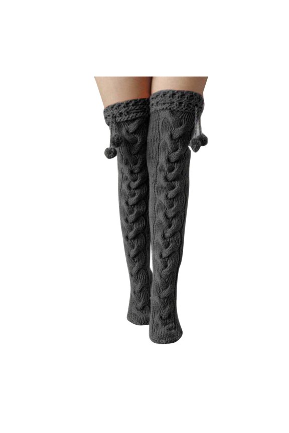 Women's Cable Knit Thigh High Socks Winter Stockings Long over Knee High Leg Warmers for Winter