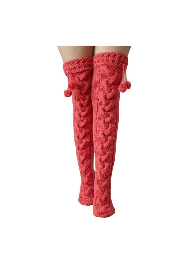 Women's Cable Knit Thigh High Socks Winter Stockings Long over Knee High Leg Warmers for Winter