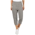 thumbnail image 1 of UAMVSH Women's Capri Pants with Pockets Lightweight High Waist Casual Hiking Workout Cargo Capris Soft Zip up Tapered Outdoor Athletic Cropped Pants, 1 of 7