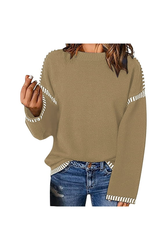Oversized Sweaters for Women Soft Long Sleeve Tunic Knit Tops Casual Loose Crewneck Pullover Fall Fashion Clothes