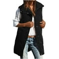 thumbnail image 1 of UAMVSH Women's Casual Long Puffer Vests Warm Stand Collar Sleeveless Quilted Jackets Lose Fit Zip up Parka with Pockets Fall Winter Outerwear(X-Large,Black 1), 1 of 7