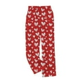 thumbnail image 1 of UAMVSH Women's Comfy Pajama Pants Heart Printed Wide Leg Lounge Pants Soft Flannel Fleece Warm Pj Bottoms with Pockets, 1 of 5