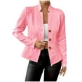thumbnail image 1 of UAMVSH Women's Cropped Office Jackets Dressy Stand Collar Business Work Casual Coats Elegant Button up Outerwear with Button(Medium,Hot Pink), 1 of 7