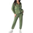 thumbnail image 1 of UAMVSH Women's Fashion Tracksuit Sets Printed Full Zipper Hoodie Tops and Lightweight Casual Straight Leg Pants Party Clubwear(3X-LargeGreen), 1 of 6