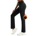 thumbnail image 1 of UAMVSH Women's Fleece Lined Pants Soft Straight Leg Thermal Warm Pants Stretchy High Waist Skinny Yoga Athletic Pants, 1 of 6