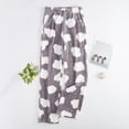 thumbnail image 1 of UAMVSH Women's Fuzzy Pajama Pants Fleece Warm Print Wide Leg Pj Bottoms Soft Elastic Waist Sleepwear with Pockets for Fall Winter Clothes, 1 of 7