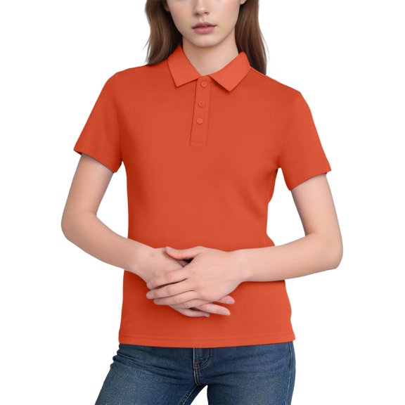 UAMVSH Women's Golf Shirts Plus Size Short Sleeve Buttons T-Shirt Business Casual Collared Work Tops for Athletic Tennis