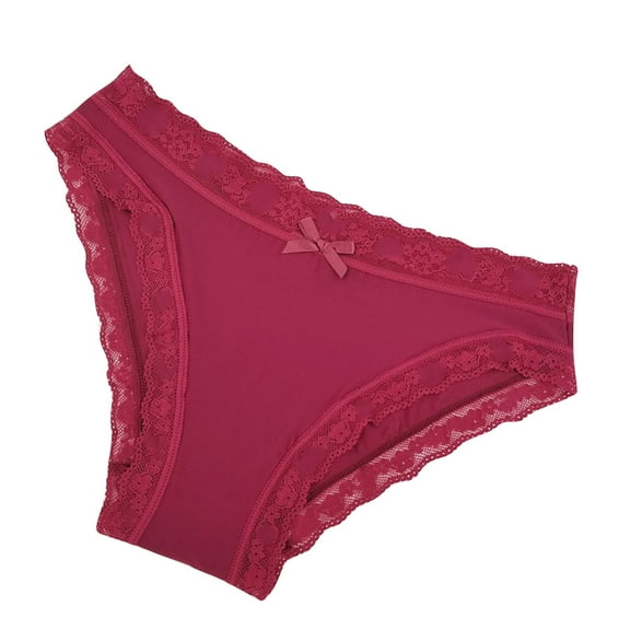 UAMVSH Women's Lace Underwear Bikini Panties for Ladies Lace Trim Breathable Panty Stretch Briefs Soft Thongs