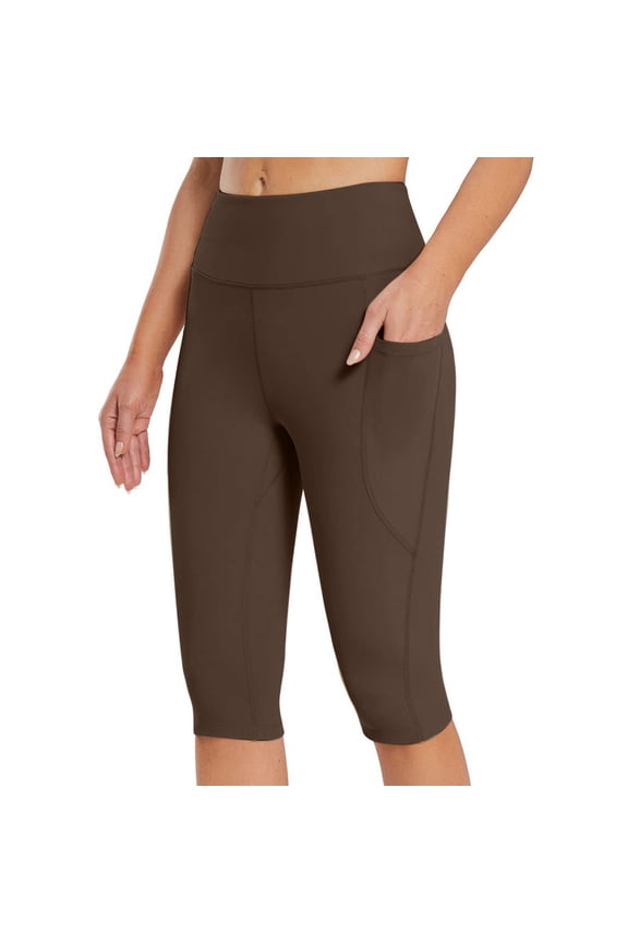 Women's Long Biker Shorts Knee Length Bermuda Shorts Butt Lifting High Waisted Yoga Short Leggings with Pockets