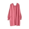 thumbnail image 1 of UAMVSH Women's Long Hooded Cardigans Casual Loose Fit Open Front Kimono Sweater Cover Ups Long Sleeve Hoodie Dusters with Pockets(Free Size,Red), 1 of 3