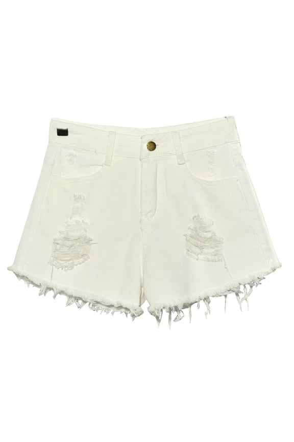 Women's Plus Size Jean Shorts Button High Waisted Fringe Summer Shorts Stretchy Casual Ripped Frayed Denim Shorts with Pockets