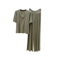 thumbnail image 1 of UAMVSH Women's Plus Size Pajama Sets Loose V Neck Short Sleeve Top with Drawstring Pants Pjs Set 2 Piece Soft Nightwear, 1 of 5
