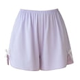 thumbnail image 1 of UAMVSH Women's Plus Size Pajama Shorts Ice Silk Soft Sleep Shorts Loose Lounge Shorts Lightweight Casual Side Split Pj Bottoms, 1 of 4