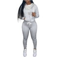 thumbnail image 1 of UAMVSH Women's Plus Size Two Piece Outfits Long Sleeve Zip Up Jacket Jogger Pants Sweatsuits Casual Slim Fit Fall Tracksuits, 1 of 6