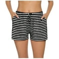 thumbnail image 1 of UAMVSH Women's Striped Pajama Shorts with Pockets Comfy Drawstring Casual Elastic Waist Sleep Shorts Soft Lounge Pj Bottoms, 1 of 4