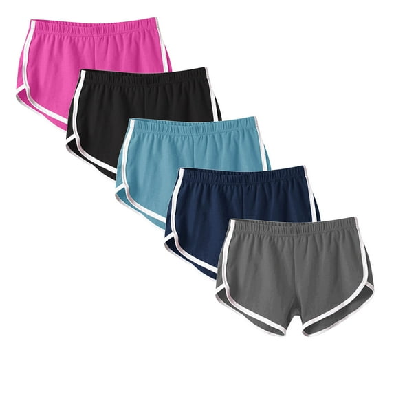 UAMVSH Women's Sweat Shorts with Pockets Elastic Waisted Summer Workout Casual Lounge Shorts 5 Pack
