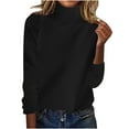 thumbnail image 1 of UAMVSH Women's Turtleneck Sweaters Classic Long Sleeve Knitted Pullover Tops Trendy Solid Color Fall Winter Basic Sweaters(Medium,Black), 1 of 6