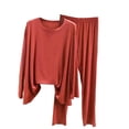 thumbnail image 1 of UAMVSH Women's Two Piece Pajamas Sets Crewneck Soft Sleepwear Long Sleeve Top Pants Comfy Pjs Set Sleepwear, 1 of 4