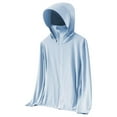 thumbnail image 1 of UAMVSH Women's UPF 50+ Sun Protection Jackets Lightweight Full Zip Hoodie Long Sleeve Outdoor Fishing Active Hooded Shirts with Pockets(XX-Large,Sky Blue), 1 of 3