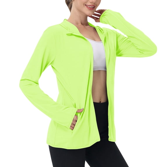 UAMVSH Women's UPF 50+ Sun Protection Jackets Plus Size Lightweight Long Sleeve Coats Summer Soft Full Zip up Shirts Ladies Outfits(XX-Large,Yellow 1)