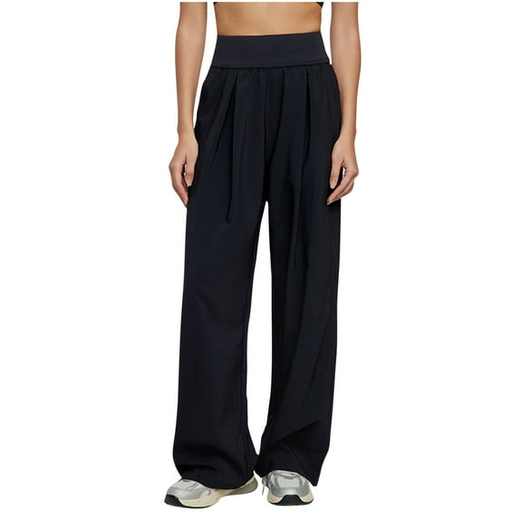 UAMVSH Women's Wide Leg Pants Comfy Soft High Waisted Casual Pants Pleated Loose Fit Business Work Trousers with Pockets