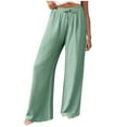 thumbnail image 1 of UAMVSH Women's Wide Leg Pants Elastic Waist Comfy Lounge Long Pants Summer Casual Textured Beach Vacation Trousers, 1 of 7