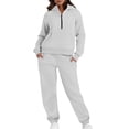thumbnail image 1 of UAMVSH Womens 2 Piece Matching Lounge Sets Half Zip Hoodies and Sweatpants Tracksuit Sets Casual Long Sleeve Sweatsuit with Pockets, 1 of 7