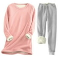thumbnail image 1 of UAMVSH Womens 2 Piece Outfits Soft Thick Long Sleeve Lounge Sets Fleece Lined Pullover Warm Pants Matching Set Winter Clothes, 1 of 2