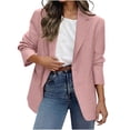 thumbnail image 1 of UAMVSH Womens Blazers for Work Casual Fashion Notch Collar Button Outerwear Solid Color Loose Fit Long Sleeve Suit Jackets with Pocket(Small,Pink), 1 of 7