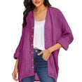 thumbnail image 1 of UAMVSH Womens Cardigan Shirts Oversized Long Sleeve Jackets Lightweight Fall Coats Casual Plain Button down Baggy Tops(Large,Purple), 1 of 5