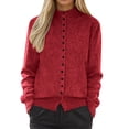 thumbnail image 1 of UAMVSH Womens Cardigan Sweaters Button Down Long Sleeve Knit Tops Fall Winter Crewneck Casual Jacket Trendy Clothes, 1 of 4