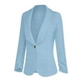 thumbnail image 1 of UAMVSH Womens Casual Blazers Open Front One Button Ruffle Long Sleeve Suit Jacket Work Office Dressy Coats Shawl Collar Outerwear(X-Large,Blue 1), 1 of 6