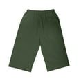 thumbnail image 1 of UAMVSH Cotton Linen Shorts for Women Casual Knee Length Capri Pants with Cuffed Hem Soft Summer Drawstring Pockets Shorts, 1 of 5