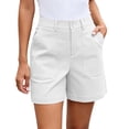 thumbnail image 1 of UAMVSH Womens Dress Shorts Button Waist Straight Leg Shorts Business Casual Work Shorts with Pockets Summer Clothes, 1 of 7