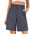 thumbnail image 1 of UAMVSH Womens Dress Shorts Knee Length Dress Shorts High Waist Wide Leg Shorts with Pocket Casual Office Work Shorts, 1 of 3