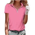 thumbnail image 1 of UAMVSH Womens Golf Shirts Short Sleeve Quarter Zip Tops Loose Casual Collared Tennis Athletic T-Shirt Summer Activewear, 1 of 5