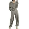 thumbnail image 1 of UAMVSH Womens Hoodie 2 Piece Outfits Full Zip Cropped Hooded Jackets Baggy Sweatpants Loose Fit Lounge Sweatsuit Sets with Pockets(XX-Large,Gray), 1 of 6