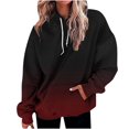 thumbnail image 1 of UAMVSH Womens Hoodies Casual Fall Long Sleeve Drawstring Hooded Sweatshirts with Pockets Loose Fit Gradient Color Trendy Pullover Tops(3X-Large,Wine 3), 1 of 5