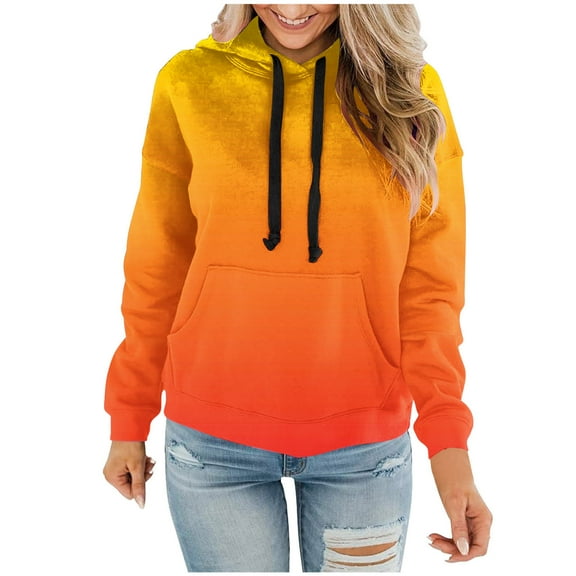 UAMVSH Womens Hoodies Oversized Lightweight Pullover Tops with Pockets Casual Drawstring Long Sleeve Sweatshirts